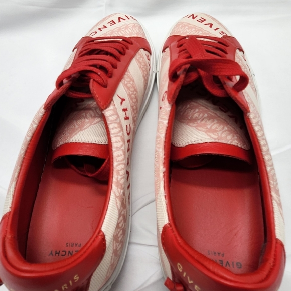 Authenticated Red/Pink Givenchy Leather Printed Sneakers Size 9/39 - Picture 5 of 12